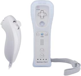 img 4 attached to 🎮 Covanm 2 in 1 Motion Plus Wii Remote Controller with Nunchuck, Silicone Case and Wrist Strap - Compatible with Nintendo Wii and Wii U
