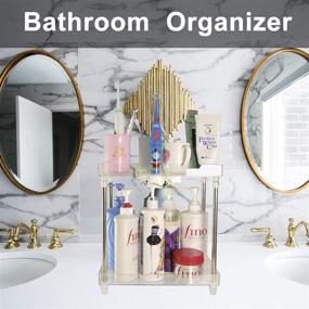 img 3 attached to 🛁 CGBE Bathroom Countertop Organizer & Storage Tray - Perfume and Cosmetics Vanity Shelf for Makeup, Skincare, and Under Sink Storage in Bathroom, Kitchen, or Office Desk