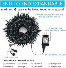 img 3 attached to 🎄 Yinqing Upgraded 105ft 300 LED Christmas String Lights: UL Certified, 8 Modes, Warm White, End-to-End Plug – Ideal for Outdoor/Indoor Tree Decor, Wedding, Patio, Garden