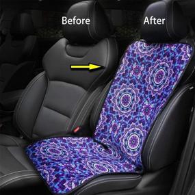 img 2 attached to Lotus Car Seat Covers for Women and Girls - Universal Fit, Cute Car Accessories for Women - Set of 2 Front Seat Covers - Ideal for Car, Truck, SUV, or Van