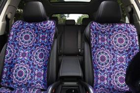 img 3 attached to Lotus Car Seat Covers for Women and Girls - Universal Fit, Cute Car Accessories for Women - Set of 2 Front Seat Covers - Ideal for Car, Truck, SUV, or Van