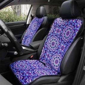 img 4 attached to Lotus Car Seat Covers for Women and Girls - Universal Fit, Cute Car Accessories for Women - Set of 2 Front Seat Covers - Ideal for Car, Truck, SUV, or Van