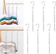 🎀 6-pack heavy duty metal hanger chains for girls bedroom, dorm room essentials - space saving closet organizers and storage for college students with 10 slots логотип