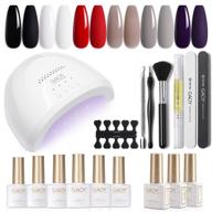 🎉 gaoy gel nail polish kit with uv light fast curing led nail lamp, 6 gel polish colors (white, black, red), manicure tools, top/matte/base coat. complete nail art gel kit! logo