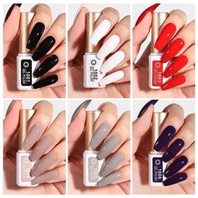 img 1 attached to 🎉 GAOY Gel Nail Polish Kit with UV Light Fast Curing LED Nail Lamp, 6 Gel Polish Colors (White, Black, Red), Manicure Tools, Top/Matte/Base Coat. Complete Nail Art Gel Kit!