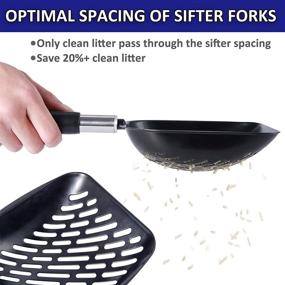 img 2 attached to 🐈 Snagle Paw Adjustable Cat Litter Scooper: Deep Shovel, Long Handle, Non-Stick Metal Scoop - Rust Resistant Cat Shovel for Kitties & Sifting Litter