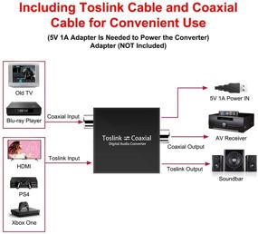 img 2 attached to 🎧 Универсальный двунаправленный оптический коаксиальный и коаксиальный цифровой аудио-конвертер адаптер - Почувствуйте безупречное преобразование!