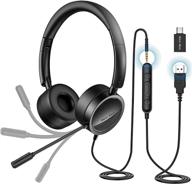 🎧 new bee usb headset with noise cancelling micphone- ideal for office, call centers, skype, zoom- compatible with usb-c devices logo