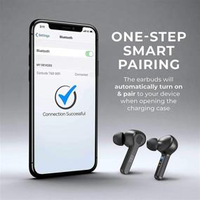img 2 attached to 🎧 Tate & Bauer Bluetooth 5.0 Wireless Earbuds with Charging Case for Sports - Stereo Headphones in-Ear, Built-in Mic Headset for Premium Sound with Enhanced Bass (Black)