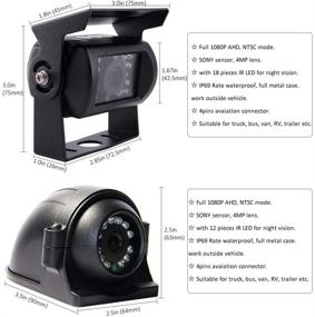 img 3 attached to 📹 Enhanced JOINLGO 1080P AHD 4-CH Mobile Car DVR Video Recorder Kit with Night Vision Waterproof Side Front Rear View Car Camera, Including a 10-inch Monitor for Truck Van Bus (MDVR kit with 7-inch Screen)