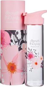 img 1 attached to 🌸 Christian Art Gifts Glass Water Bottle: Strength and Dignity Proverbs 31:25 Floral, 20oz, Pink - A Beautiful & Inspirational Hydration Companion