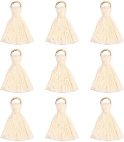 img 4 attached to 🧵 Crafts and Jewelry Making Wholesale Bulk of Mini Cotton Thread Tassels with Tiny Short Charms (95-100PCS)