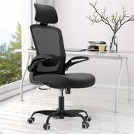 🪑 2021 latest office chair: ergonomic desk chair with adjustable lumbar support & seat height, high back mesh computer chair with flip-up armrests - bifma certified task executive chair for home office logo