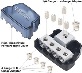 img 3 attached to 💡 Recoil DB14 4-Way Power Distribution Block, 1x 0/2/4 Gauge Input / 4x 4/8 Gauge Output Ground Distributor for Car Audio Amplifier Splitter (1PC)