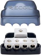 💡 recoil db14 4-way power distribution block, 1x 0/2/4 gauge input / 4x 4/8 gauge output ground distributor for car audio amplifier splitter (1pc) logo