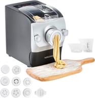 🍝 electric pasta maker machine - automated noodle maker for kitchen with lcd display, 8 varieties of pasta shapes to select logo