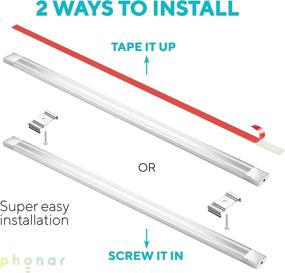 img 1 attached to 💡 Adjustable CCT Under Cabinet Lighting - Phonar Under Counter and Cabinet LED Lighting, Complete with 12V Adapter and Sensor Switch