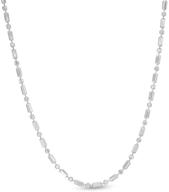 💎 argento reale 925 sterling silver womens diamond cut bar bead chain necklace and anklet: elegant jewelry set for women logo