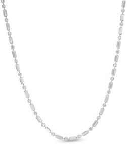 img 2 attached to 💎 ARGENTO REALE 925 Sterling Silver Womens Diamond Cut Bar Bead Chain Necklace and Anklet: Elegant Jewelry Set for Women