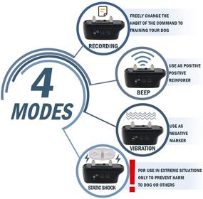 img 3 attached to 🐶 STYLEAGAL Rechargeable Dog Training Collar with Remote - 4 Modes: Beep, Vibration, Shock, and Recording, 1600Ft Range, Adjustable Shock Levels