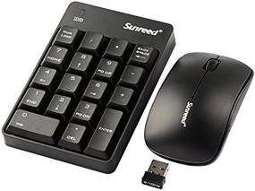 img 1 attached to 2.4G Wireless Mini USB Numeric Keypad and Mouse Combo 🖥️ by Sunreed - Ideal for Laptop, Desktop, Notebook - Single USB Port