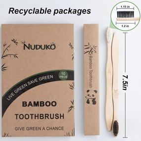 img 1 attached to Environmentally-Friendly Biodegradable Bamboo Toothbrushes - 10 Piece BPA Free Soft Bristles Set - Natural, Eco-Friendly, Green and Compostable