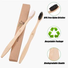 img 3 attached to Environmentally-Friendly Biodegradable Bamboo Toothbrushes - 10 Piece BPA Free Soft Bristles Set - Natural, Eco-Friendly, Green and Compostable
