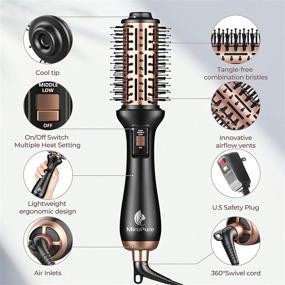 img 1 attached to 💇 MiroPure 4-in-1 Hair Dryer Brush: One-Step Volumizer, Curling Brush, Upgraded Version - Buy Now!