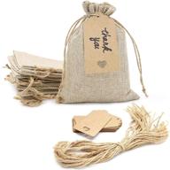 🎁 sumdirect 20pcs 5x7inch brown burlap gift bags: festive drawstring pouches for christmas, weddings, parties, and diy craft packing logo