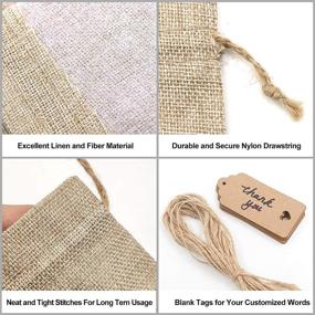 img 2 attached to 🎁 SumDirect 20pcs 5x7inch Brown Burlap Gift Bags: Festive Drawstring Pouches for Christmas, Weddings, Parties, and DIY Craft Packing