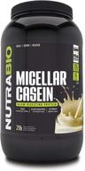 порошок протеина nutrabio micellar casein 2 фунта альпийская ваниль - медленное усваивание для оптимального роста мышц - насыщен важными аминокислотами - не содержит гмо, глютена и сои. логотип