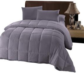 img 4 attached to 🛏️ Oversized King Gray Duvet Insert - All-Season Reversible Plush Down Alternative Comforter - Hypoallergenic with Corner Tabs - 100% Fill - Royal Hotel