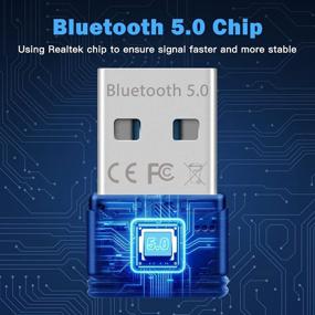img 3 attached to 🖥️ Mini Bluetooth 5.0 USB Dongle for PC - ZEXMTE Bluetooth Adapter for Computer, Compatible with Windows 10/8.1/8/7, Blue - Ideal for Bluetooth Headphones, Speakers, Keyboard, Mouse, Printer