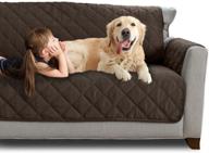 mighty monkey patented sofa slipcover: reversible, tear resistant, quilted microfiber, 70” seat width, stain protector with straps - washable couch cover for dogs! logo