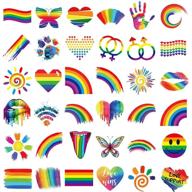 40 sheets rainbow pride temporary tattoos - butterfly/flower/heart/rainbow designs for pride festival (rainbow 1) logo