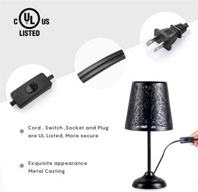 img 2 attached to 🌲 Bedside Lamp Mini Table Lamp for Bedroom, Living Room - Decorative Nightstand Lamp with Black Metal Shade, Forest Lighting - Includes Bulb