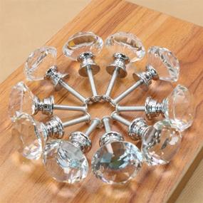 img 2 attached to NORTHERN BROTHERS Crystal Glass Diamond Cabinet Knobs – Silver Dresser Pulls for Kitchen, Bathroom, and Office Cabinets – Set of 10