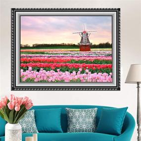 img 2 attached to 🌷 Vibrant Tulip Flower Diamond Painting Kit - Full Drill 5D Diamond Art for All Ages - Perfect Beginner Gift, Home Wall Décor - 12x16 inch