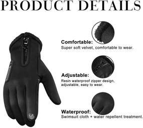 img 2 attached to 🧤 WinPower Winter Motorcycle Gloves: Full Finger Touch Screen Outdoor Camping Hiking Glove for Women Men - XL, Warm & Versatile!