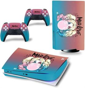 img 1 attached to 🎮 Enhance Your PS5 Gaming Experience with TUODAW Vinyl Sticker Pattern Decals Skin for PS5 Console & Controllers (Disk Version, HarleyQ)