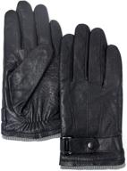 dahlia mens winter leather gloves logo