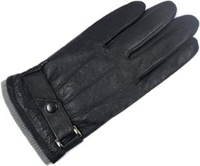 img 2 attached to Dahlia Mens Winter Leather Gloves