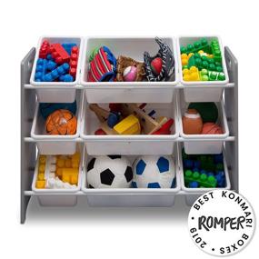 img 2 attached to 🧸 Organize Toys Efficiently with Delta Children MySize 9 Bin Plastic Toy Organizer, Grey