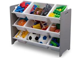 img 1 attached to 🧸 Organize Toys Efficiently with Delta Children MySize 9 Bin Plastic Toy Organizer, Grey
