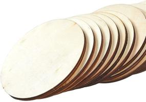img 1 attached to Craftsman's Dream: 24-Pack of 4 Inch Thick Wooden Cutouts & Circles for Creative Woodcrafts!