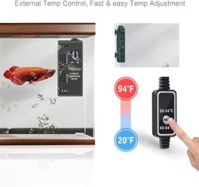 img 1 attached to 🐠 Reegugu Submersible Aquarium Heater 150W/200W - Fish Tank Turtle Tank Water Heater for 20-45 Gallon Tanks, Built-in Thermometer, Wire Temperature Control, Digital Display