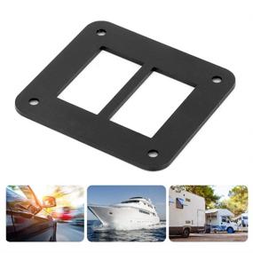 img 3 attached to 🚗 Premium Acouto Rocker Switch Panel Housing: Durable 2 Way Black Aluminum Holder for Universal Car Trailer Boat