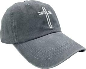 img 2 attached to 🧢 NVJUI JUFOPL Embroidered Christian Jesus Cross Dad Hat: Vintage Styled Baseball Cap for Men