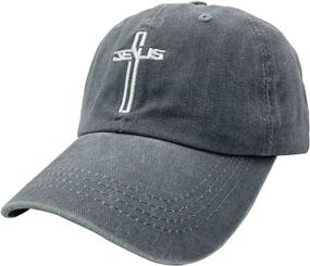 img 3 attached to 🧢 NVJUI JUFOPL Embroidered Christian Jesus Cross Dad Hat: Vintage Styled Baseball Cap for Men