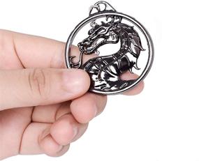 img 1 attached to 🐉 Mortal Kombat Dragon Amulet Necklace Keychain: Stylish Jewelry Gifts for Women/Men